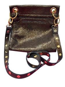 lot 18DD image: Vintage Hammitt Crossbody by Tony Hammitt - Snakeskin-Embossed Leather