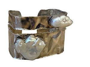 lot 41J image: JS 925 Designer Sterling Silver Bracelet with Freshwater Pearl Accents