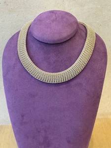 lot 42N image: Sterling Silver Woven Necklace - 18 in - Signed Clasp