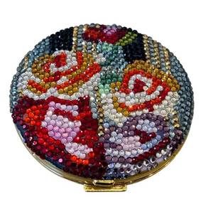 lot 104DD image: Judith Leiber Crystal-Embellished Floral Pattern Compact - Unused