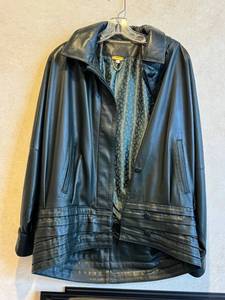 lot 110D image: Giotti Leather Jacket 44 - Made in Italy Vintage Dark Gray
