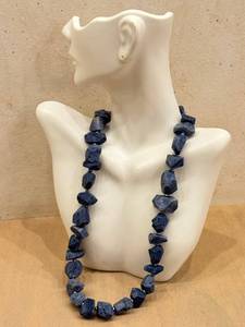 lot 116D image: KC Blue Coral Beaded Necklace - Sterling Clasp - 19