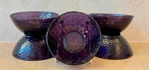 lot 227D image: K - Bormioli Rocco Studio Palatina Amethyst Glass Bowls (Lot of 5)