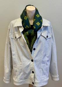 lot 230D image: Pur Amici Polka Dot Jacket & GreenGold Scarf (2-Piece Set)