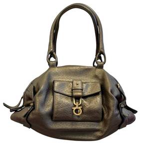 lot 233D image: Salvatore Ferragamo Leather Shoulder Bag - Bronze Hobo