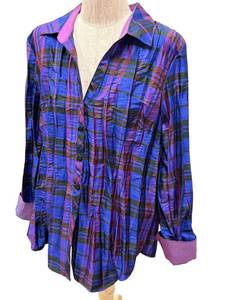 lot 238D image: Beluva San Francisco Plaid Button-Down Shirt XL