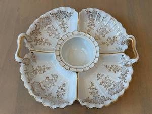 lot 259D image: O - Andrea by Sadek Grannys Vintage 12.75 Inch Center-Cup Divided Relish Platter