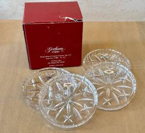 lot 264D image: O - Gorham King Edward Crystal Coaster Set of 4 - Style No. C480