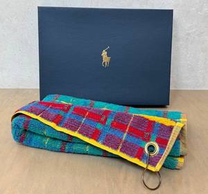 lot 270D image: O - Ralph Lauren Polo Golf Towel - Ash-Tartan Green