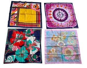 lot 281D image: LR - Fisba-Stoffels Cotton Scarves - Swiss Made Set of 4
