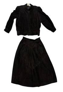 lot 306 image: Serge Miko Le Clerge Paris Suede Skirt & Jacket Set - Vintage 1980s