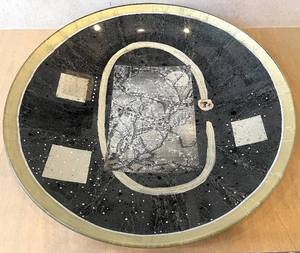 lot 160N image: GR - Susan Ward Moon Blossoms Art Glass Platter