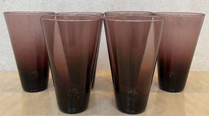 lot 168N image: DR - Set of Six Vintage Purple Gradient Glass Tumblers