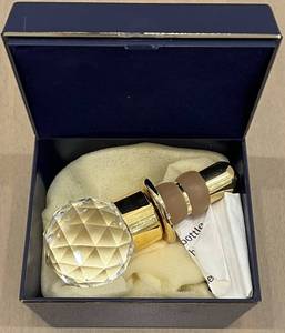 lot 175N image: DR - 24K Gold-Plated Glass Bottle Stopper with Faceted Crystal Ball