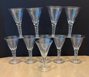 lot 335R image: DR - Vintage Twisted Stem Crystal Stemware