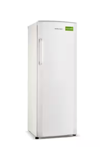 lot 1 image: Hamilton Beach 11 Cu Ft Upright Freezer in White Model # HBFRF0011 (Missing Door Handle, Minor Transit Damage)