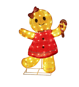 lot 62 image: Starfree 42-in Freestanding Gingerbread man Yard decoration with White LED Lights