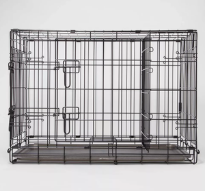 lot 138 image: Boots & Barkley Wire Collapsible Dog Crate - L - Black 36 Inches (L), 25 Inches (H) x 23 Inches (W)