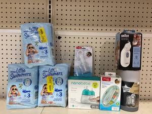 lot 178 image: LOT OF Baby Essentials & Huggies Little Swimmers Size 3