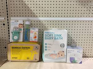 lot 187 image: LOT OF Baby Essentials (Bamboo Diapers Are Size N)