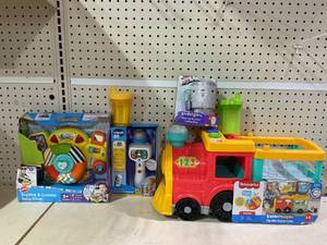 lot 189 image: LOT OF Baby Toys With 2 Sippy Cups (Train Missing Little People)