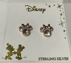 lot 14 image: Disney GirlsTween Sterling Silver 18KT Gold Plated Minnie Mouse Earrings