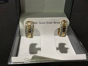 lot 21 image: MCYS 18K Gold Over Brass Hoop Earrings