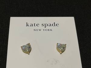 lot 23 image: kate spade new york Gold-Tone Stone Heart Stud Earrings