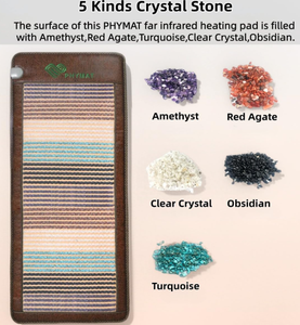 lot 59 image: PHYMAT Far Infrared Heating Pad for Back - Infrared Mat Full Body - Amethyst Mat - Bio Crystal Mat - 5 Color Natural Gemstones Heating Pad with Overheat Protection and Auto Off Function(67x27)