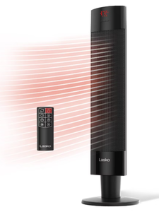 lot 211 image: Lasko Ceramic Pedestal Heater with Remote Control 1500W, Adjustable Thermostat, Portable, LED Display, ETL Listed