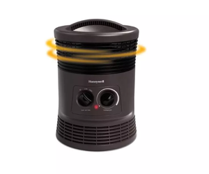 lot 214 image: Honeywell HHF360B 1500W 360 Surround Indoor Heater Black Portable Space Heater for Bedroom, ETL Listed, Fan Driven