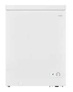 lot 80 image: Vissani 5.0 cu. ft. Manual Defrost Chest Freezer with LED Light in White, Garage Ready Model # HMCF5W5 (Minor Transit Damage, See Photos)