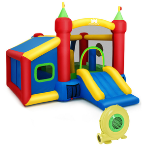 lot 86 image: Costway 7-in-1 Kids Inflatable Bounce House with Ocean Balls and 480W Blower (Used)