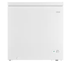 lot 94 image: Vissani 7.0 cu. ft. Manual Defrost Chest Freezer with LED Light in White, Garage Ready Model # HMCF7W5 (Transit Damage, See Photos)