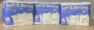 lot 360 image: LOT OF 3 up&up Soft & Strong Toilet Paper - 18 Rolls Per Pack