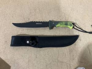 lot 95 image: Wartech 13 Chameleon Survival Knife W Sheath HWT03-GYL