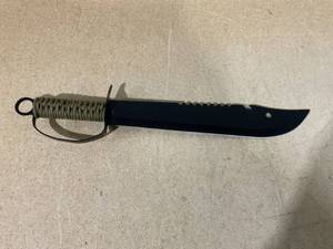 lot 96 image: 19.5 Full Tang Machete Sawtooth Blade with Sheath