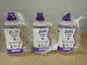 lot 335 image: LOT OF 3 Zum Laundry Soap - Lavender - 64 fl oz Each
