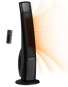 lot 330 image: Lasko Digital Ceramic Tower Heater Indoor Space Heater with Remote, Adjustable Thermostat, 1500W, Black, ETL Listed