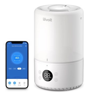 lot 356 image: Levoit 200S Dual Smart Top Fill Humidifier Cool Mist, Ultrasonic, No Filter, 25 Hr Run, 100-300 sq. ft., Bedroom & Baby (Missing Charger)