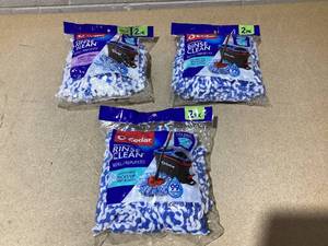 lot 151 image: LOT OF 3 O-Cedar RinseClean Spin Mop Refills (2 Packs Of Microfiber 1 Pack Of Deep Clean) (2 Per Pack)