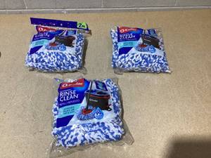 lot 152 image: LOT OF 3 O-Cedar RinseClean Spin Mop Microfiber Refills (2) Double Packs (1) Single Pack