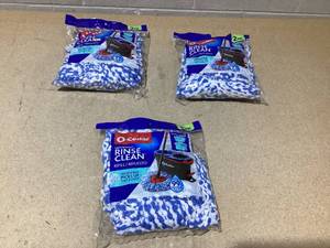 lot 154 image: LOT OF 3 O-Cedar RinseClean Spin Mop Microfiber Refills (2 Per Pack)