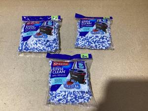 lot 261 image: LOT OF 3 O-Cedar RinseClean Spin Mop Microfiber Refills (2 Per Pack)