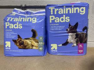 lot 249 image: LOT OF 2 up&up Dog Training Pads (XXL-40 Pads, XL-100 Pads)