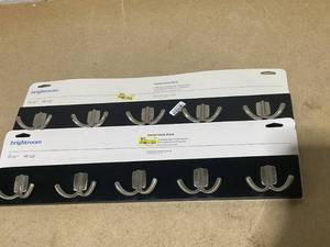 lot 280 image: LOT OF 2 Brightroom Modern Octopus 5 Hooks Rail NickelBlack - Wall Mounted Decorative Hook Racks