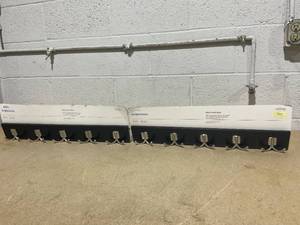 lot 286 image: LOT OF 2 Brightroom Modern Octopus 5 Hooks Rail NickelBlack - Wall Mounted Decorative Hook Racks