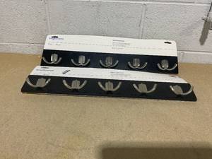 lot 287 image: LOT OF 2 Brightroom Modern Octopus 5 Hooks Rail NickelBlack - Wall Mounted Decorative Hook Racks