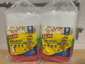 lot 298 image: LOT OF 2 Glad Take-Aways Food Storage Containers