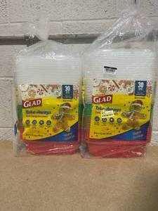 lot 370 image: LOT OF 2 Glad Take-Aways Food Storage Containers